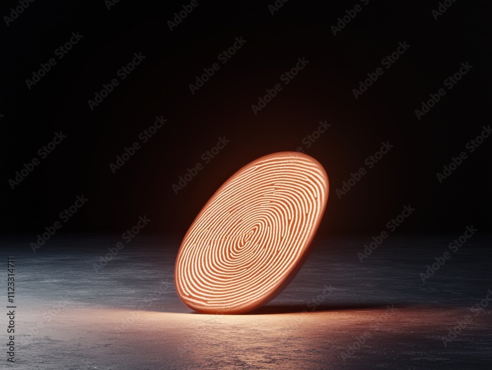 Fototapete a glowing, circular pattern illuminated against a dark background, creating an intriguing visual con