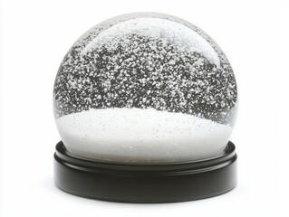 An empty snow globe isolated on white , isolated on white background,  , copy space, copy space for text,