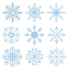 Fototapeta premium collection of snowflake illustrations for winter themes and icon and background purposes