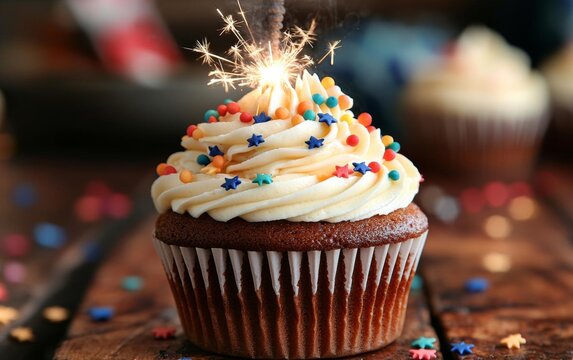 Cupcake and American Flag