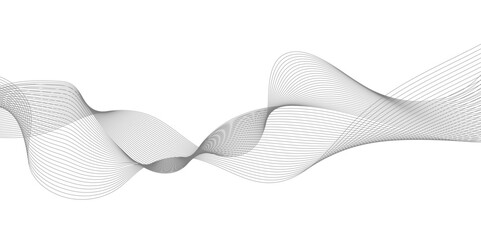 Fototapeta premium Abstract modern white and grey smooth light wave element stream white transparent background. Use for banner, template, wallpaper, frequency sound wave curve lines blend effect. 