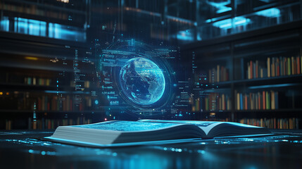 Zaawansowany system edukacji z hologramami, oferujący dynamiczne podręczniki i wizualizacje.