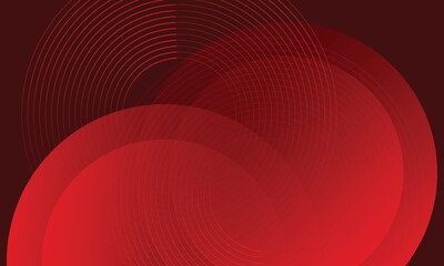 Obraz premium Abstract red glowing geometric lines modern shiny red circle lines pattern and shape. Suit for cover, banner, brochure. Vector