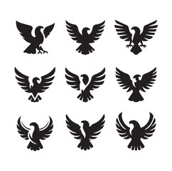 Obraz premium Eagle bird icon Silhouette vector illustration