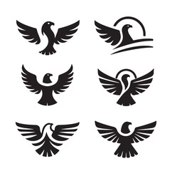 Obraz premium Eagle bird icon Silhouette vector illustration