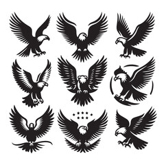 Obraz premium Eagle bird icon Silhouette vector illustration
