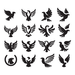 Fototapeta premium Eagle bird icon Silhouette vector illustration
