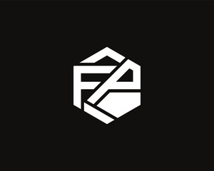 MInimalist Letter FP Polygon logo vector template.