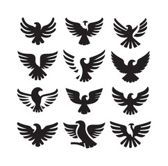 Obraz premium Eagle bird icon Silhouette vector illustration