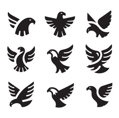 Obraz premium Eagle bird icon Silhouette vector illustration
