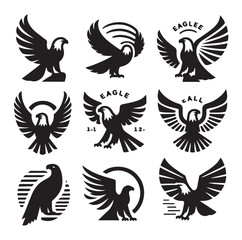 Obraz premium Eagle bird icon Silhouette vector illustration