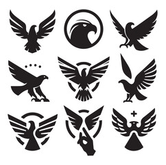 Obraz premium Eagle bird icon Silhouette vector illustration
