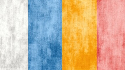 Fototapeta premium Abstract Textured Background with Stripes of White, Blue, Yellow, and Pink Colors
