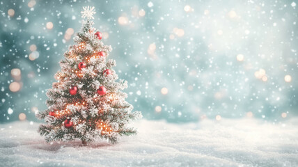 Obraz premium Holiday tree with luminous light waves