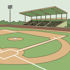 Exciting moments at the baseball ground featuring a well-maintained field and inviting stands filled with eager fans