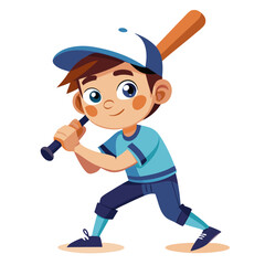 Young boy dressed in baseball uniform gets ready to hit a pitch with bat in hand on a sunny day at the field