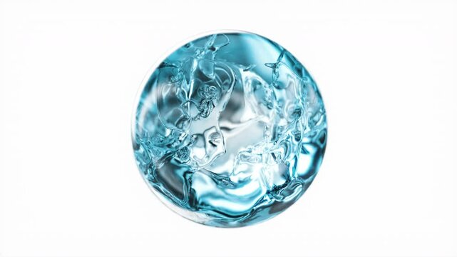 Blue cosmetic serum with liquid bubbles in a 3D abstract background. Hydrating essence gel enriched with collagen molecules. Moisturizing cream or oil for advanced skincare, beauty, and skin health.