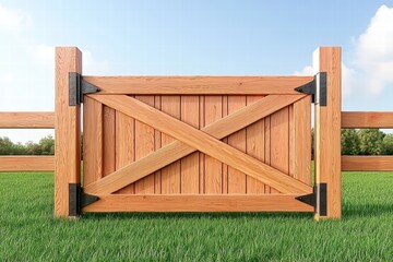 Fototapeta premium Wooden gate on a sunny day