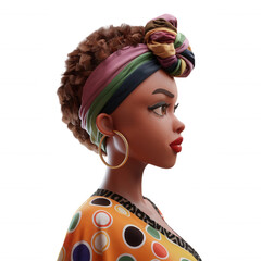 Afro Black Woman PNG Element Mulher negra afro