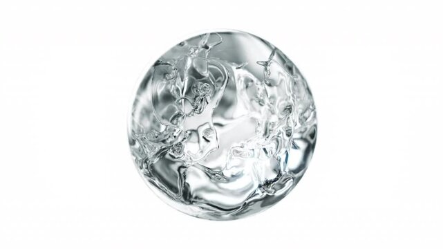 Clear cosmetic serum with liquid bubbles in a 3D abstract background. Hydrating essence gel enriched with collagen molecules. Moisturizing cream or oil for advanced skincare, beauty, and skin health.