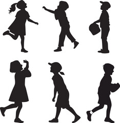 Children Vector Silhouette art