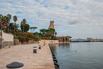 Monument to the Sailor of Italy (Monumento al Marinaio d'Italia) in Brindisi in the region Apulia in southern Italy.

