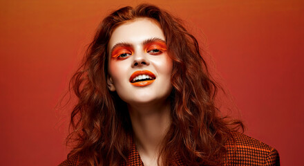 Fiery glam vibes meets vintage flair, this bold look of the woman reflects confidence and creativity