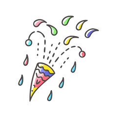 confetti rain vector icon, new year vector illustration - simple illustration of confetti rain, symbolizing holiday celebrations and festive spirit, new year flat illustration 