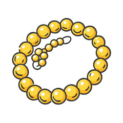 gold beads vector icon, new year vector illustration - simple illustration of gold beads, symbolizing holiday celebrations and festive spirit, new year flat illustration 