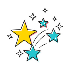 Fototapeta premium new year s stars vector icon, new year vector illustration - simple illustration of new year s stars, symbolizing holiday celebrations and festive spirit, new year flat illustration 