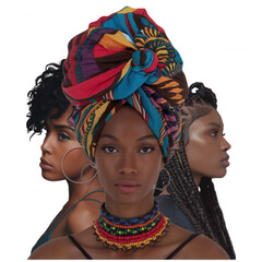 Afro Black Woman PNG Element Mulher negra afro