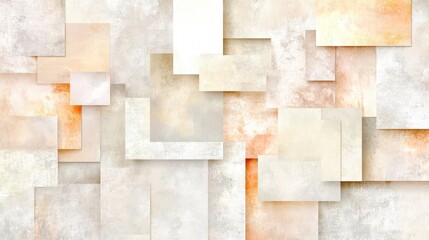 Fototapeta premium Abstract arrangement of layered torn beige paper sheets, creating a textured and organic wavy pattern.