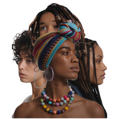 Afro Black Woman PNG Element Mulher negra afro