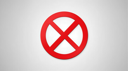 A Striking Red Prohibition Symbol Set Against a Neutral Background Representing Various Concepts