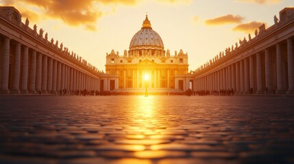 Holy year pilgrimage celebrations vatican city event photography sunset atmosphere inspirational concept the 2025 jubilee