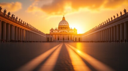 Celebrating the holy year 2025 jubilee at st. Peter's basilica rome - architectural sunset view and spiritual significance