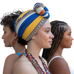 Afro Black Woman PNG Element Mulher negra afro