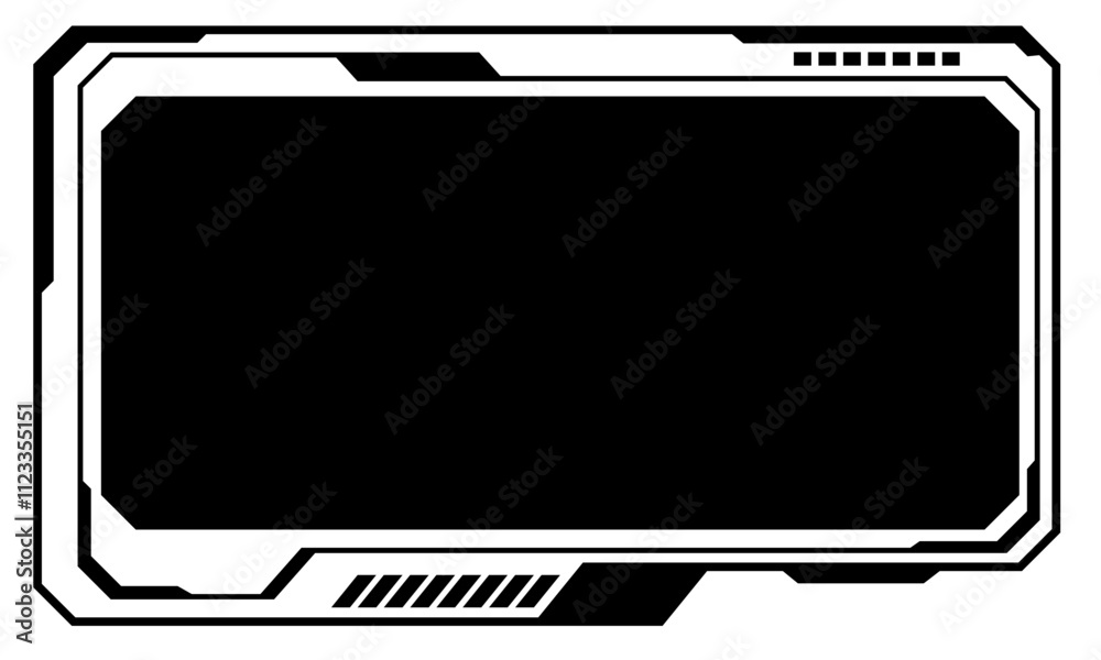 Poster hud frames black user interface elements design modern technology futuristic control panel screen di