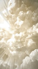 Fototapeta premium A dramatic view of radiant clouds bursting with light.