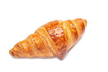 Delicious fresh croissant isolated on white background