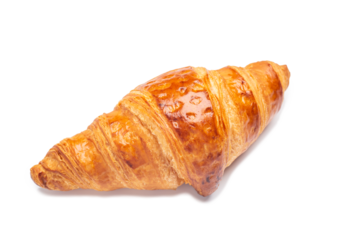 Delicious fresh croissant isolated on white background
