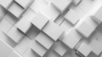 Fototapeta premium Abstract White Cubic Structure: A 3D Geometric Composition