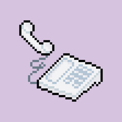 Fototapeta premium old telephone icon pixel art
