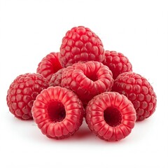 raspberries isolated on white background