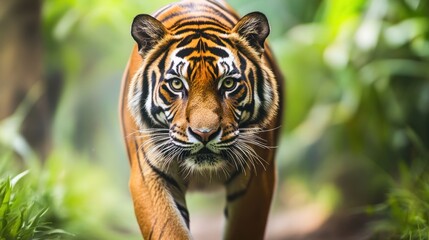 Fototapeta premium Conservationists work to preserve habitats for endangered species, planting trees and monitoring wildlife populations.
