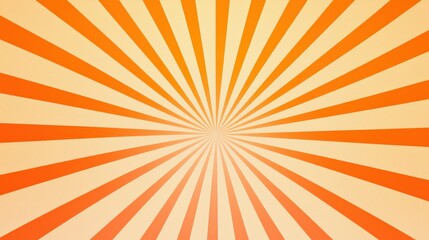 Fototapeta premium A vibrant radial pattern with orange and cream rays emanating from the center, creating a dynamic and energetic visual effect.