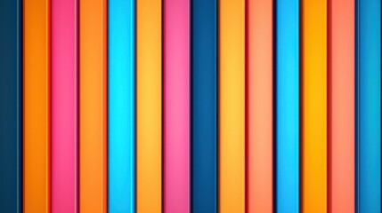 A vibrant arrangement of vertical stripes in shades of pink, blue, orange, and dark tones, creating a lively and modern visual effect.