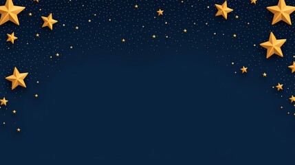 A serene night sky filled with scattered golden stars against a deep blue backdrop, creating a magical and tranquil atmosphere.