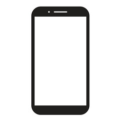 smartphone with blank white screen isolated on white background. vector illustration