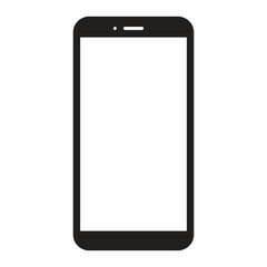 smartphone with blank white screen isolated on white background. vector illustration